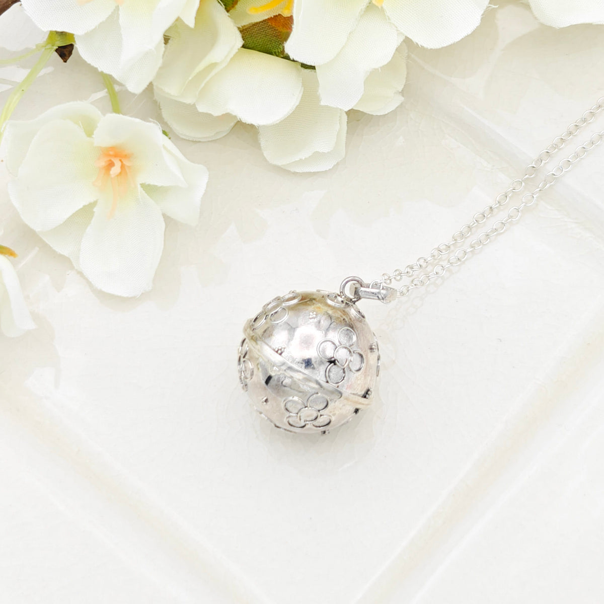 Sterling Silver Harmony Ball Pendant for Pregnancy | Angel Caller Necklace | Spiritual Gift