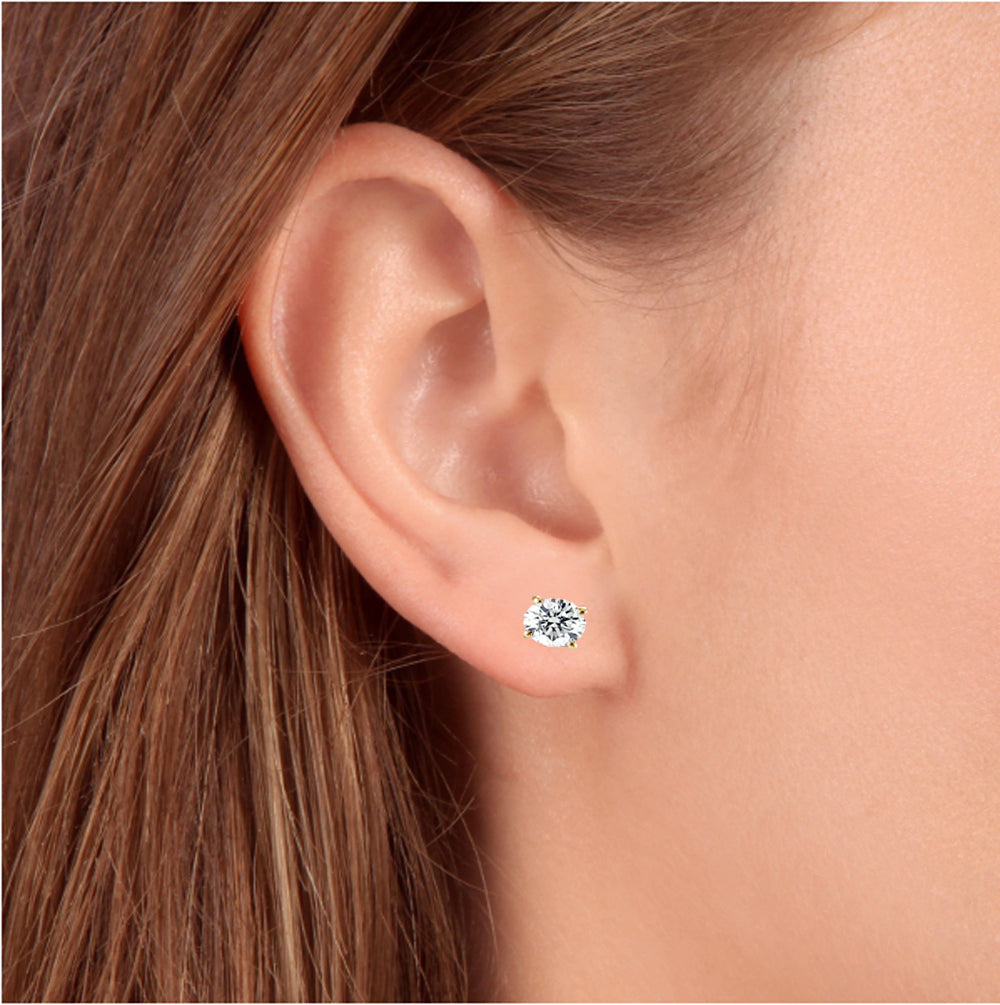 Screw Back 1 Ct T.W. Genuine Diamond Studs Available in 14k White or Yellow Gold