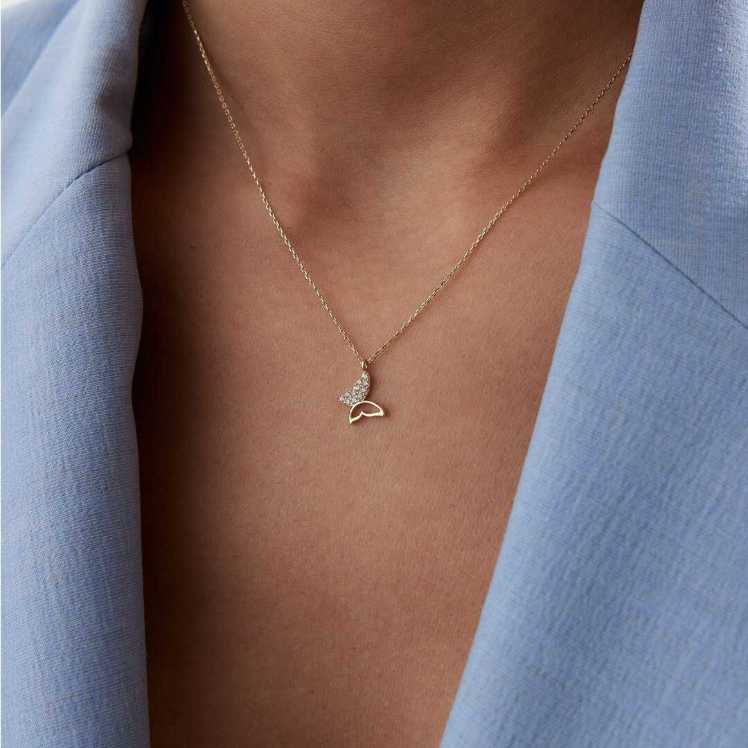 14k Gold Women’s Butterfly Necklace
