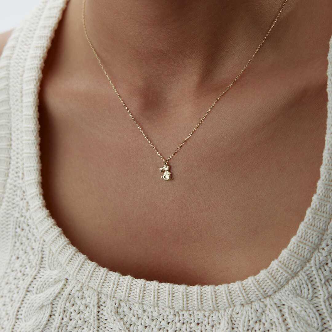 14k Gold Rabbit Necklace