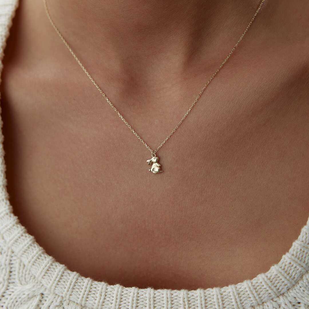 14k Gold Rabbit Necklace