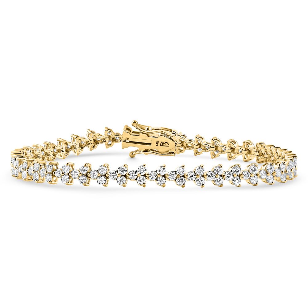 4.25Ct Diamond Olivetta Tennis Bracelet 14k Gold Lab Grown 7"
