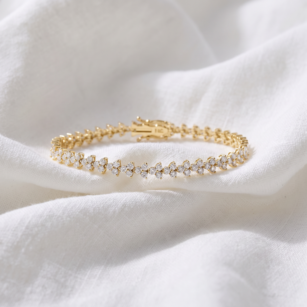 4.25Ct Diamond Olivetta Tennis Bracelet 14k Gold Lab Grown 7"