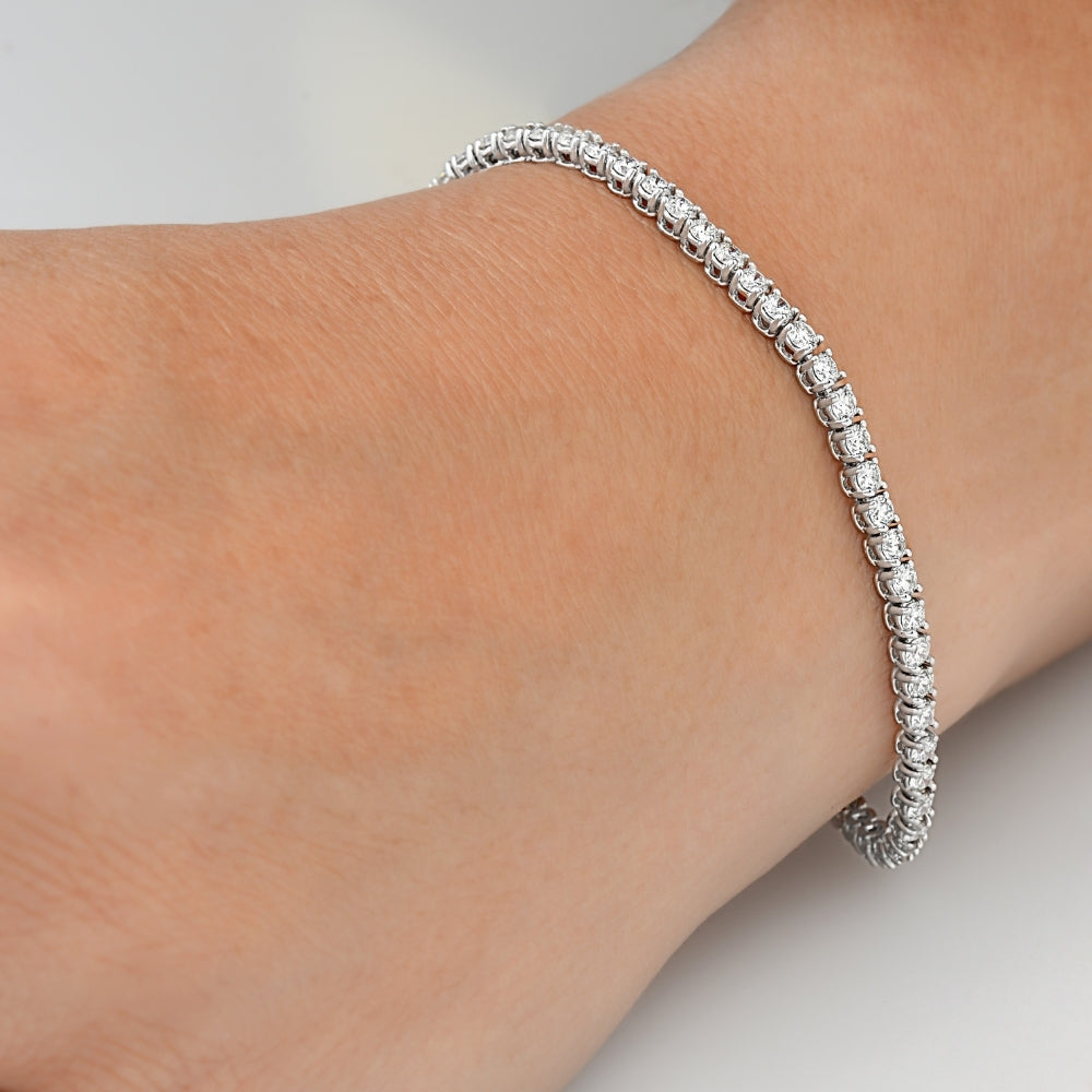 5Ct Diamond Tennis Bracelet 14k Gold Lab Grown 7"