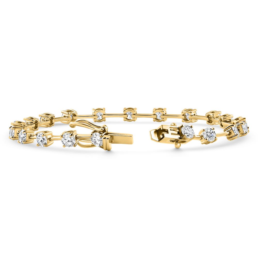 5Ct Spaced Diamond Tennis Bracelet 14k Gold Lab Grown 7"