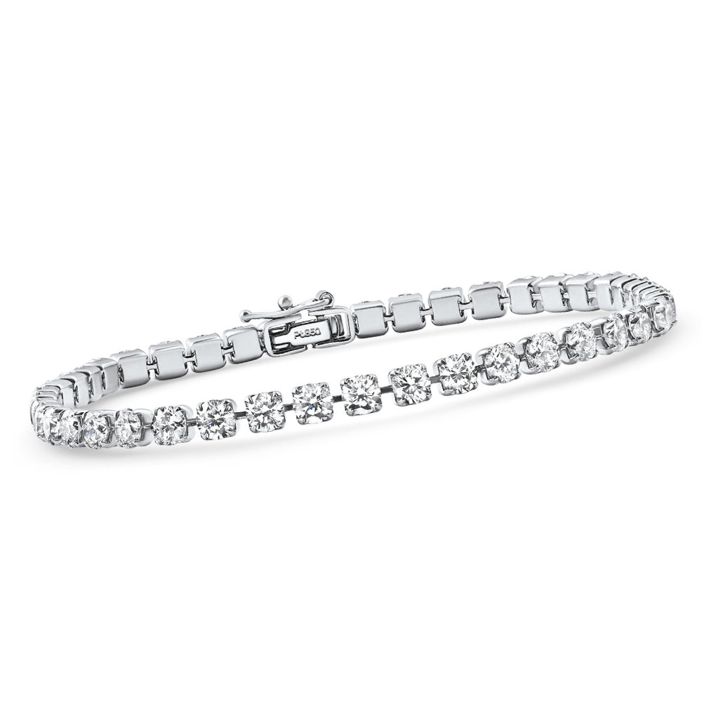 Platinum 6Ct Diamond Tennis Bracelet 7" Lab Grown