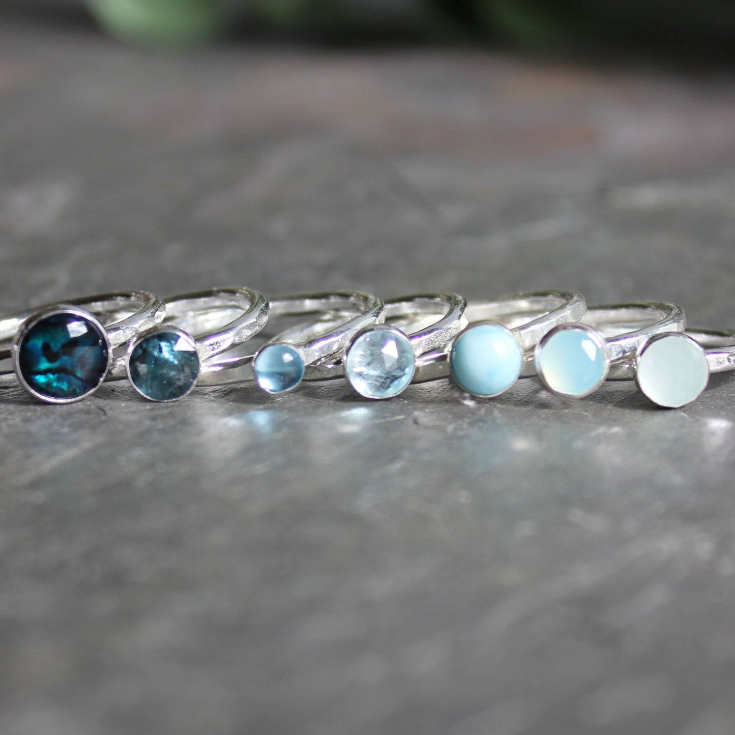 Sterling Silver London Blue Topaz Stacking Ring | December Birthstone | 4th Anniversary