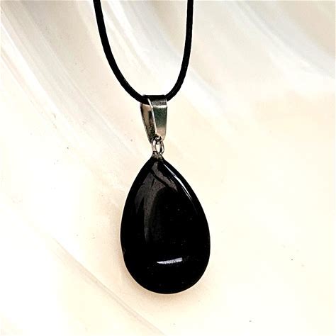 Black Obsidian Tear Drop Necklace