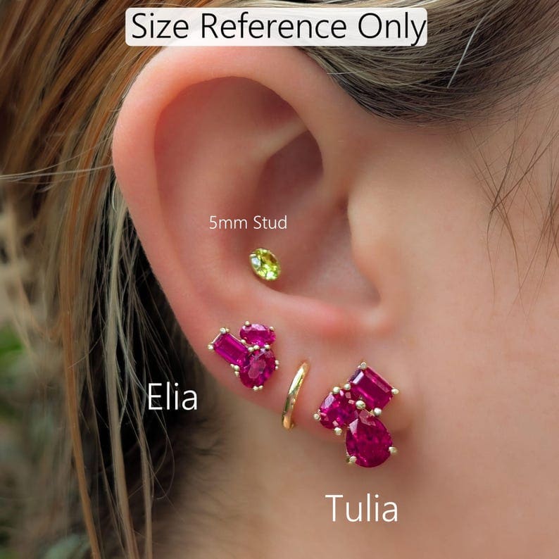 The Elia - Custom Gemstone Small Cluster Studs