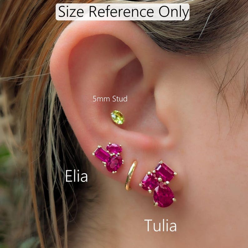 The Elia - Moissanite Small Cluster Studs