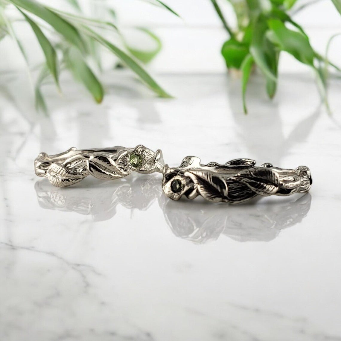 The Maddox Ring - Peridot Gemstone Leaf and Vine Ring