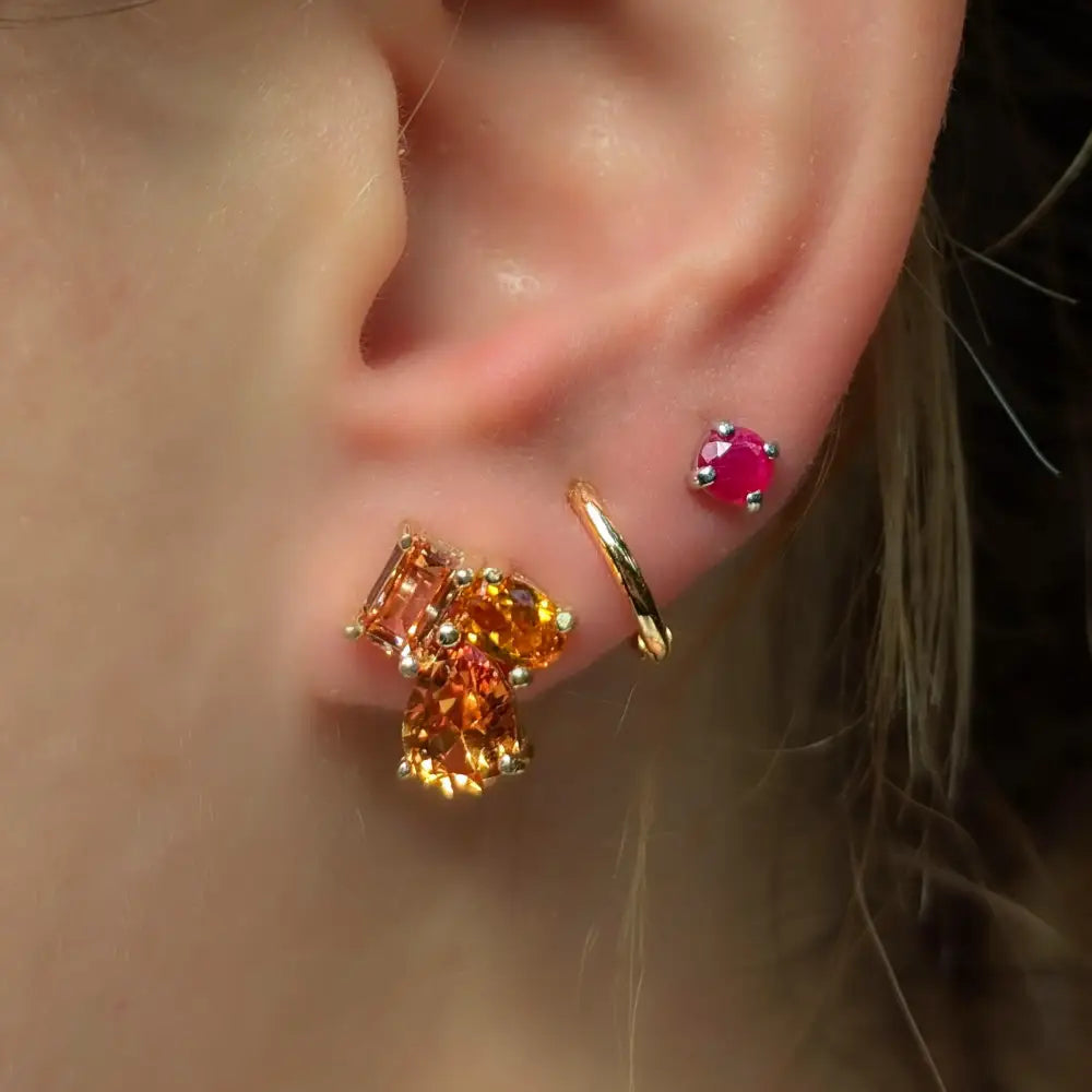 The Tulia - Citrine Cluster Studs
