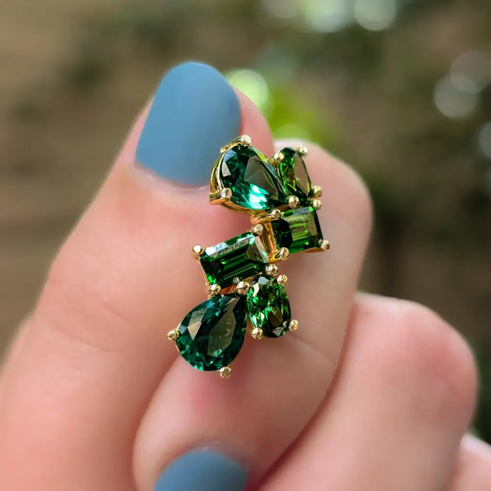 The Tulia - Emerald Cluster Studs