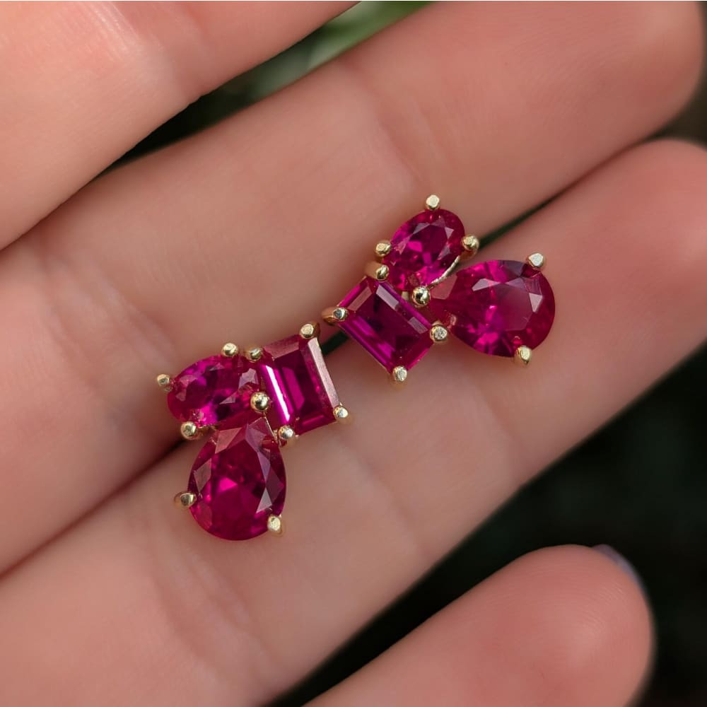 The Tulia - Ruby Cluster Studs