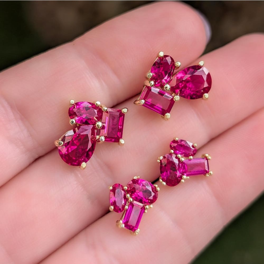 The Tulia - Ruby Cluster Studs