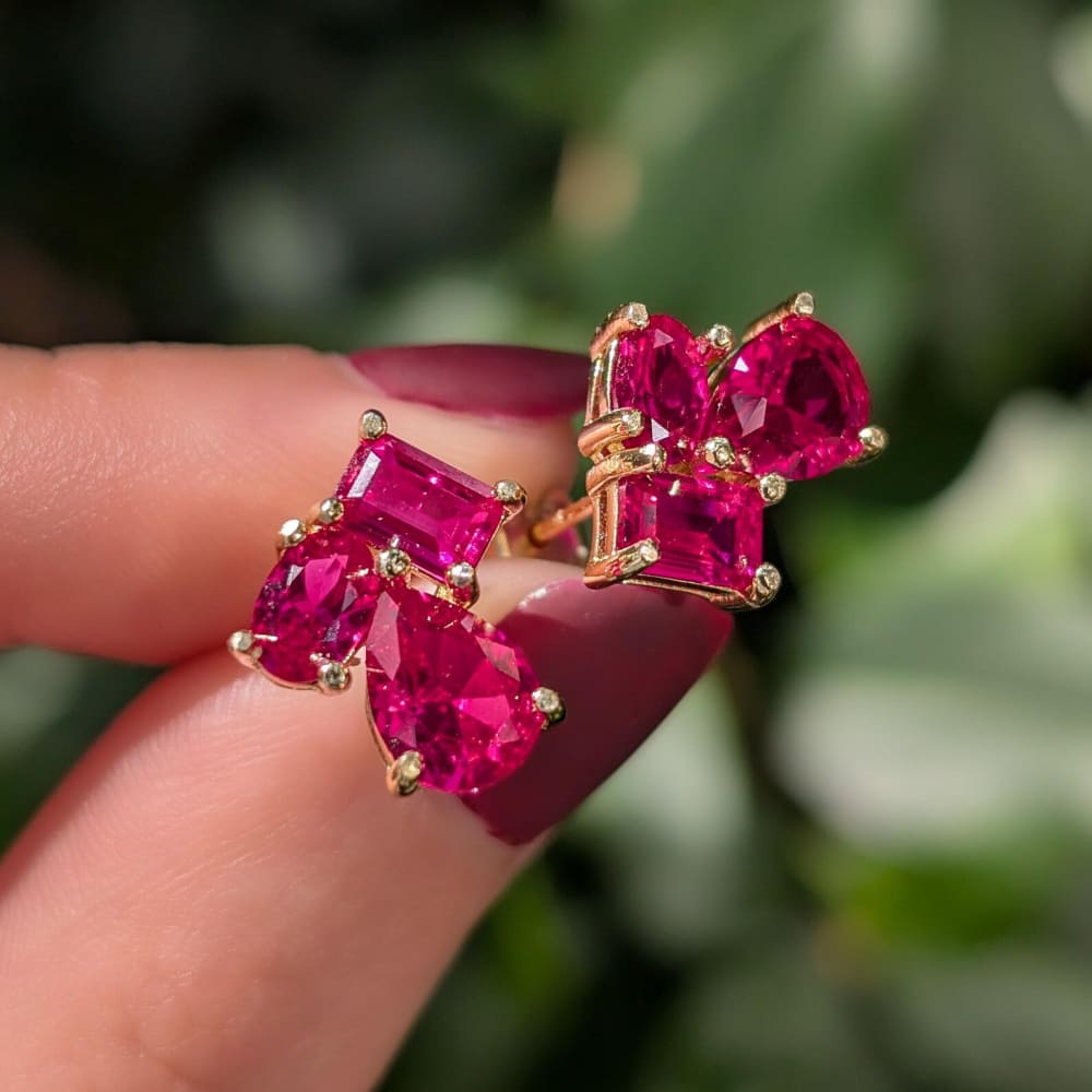 The Tulia - Ruby Cluster Studs