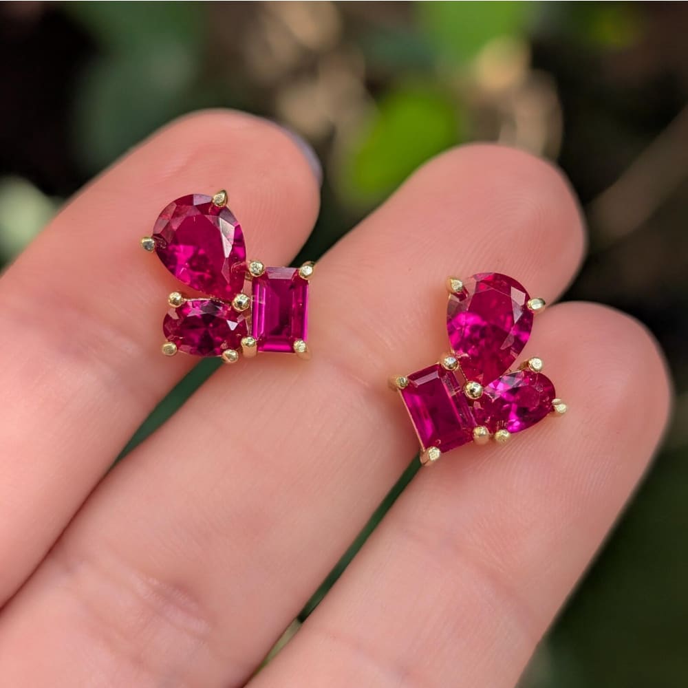 The Tulia - Ruby Cluster Studs