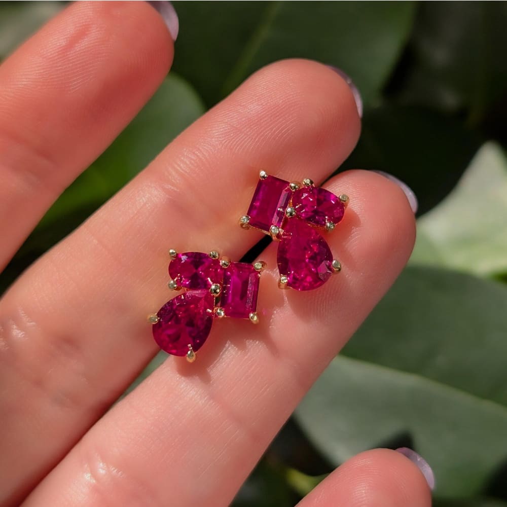 The Tulia - Ruby Cluster Studs