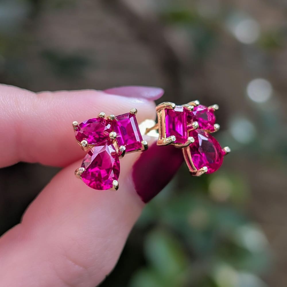 The Tulia - Ruby Cluster Studs