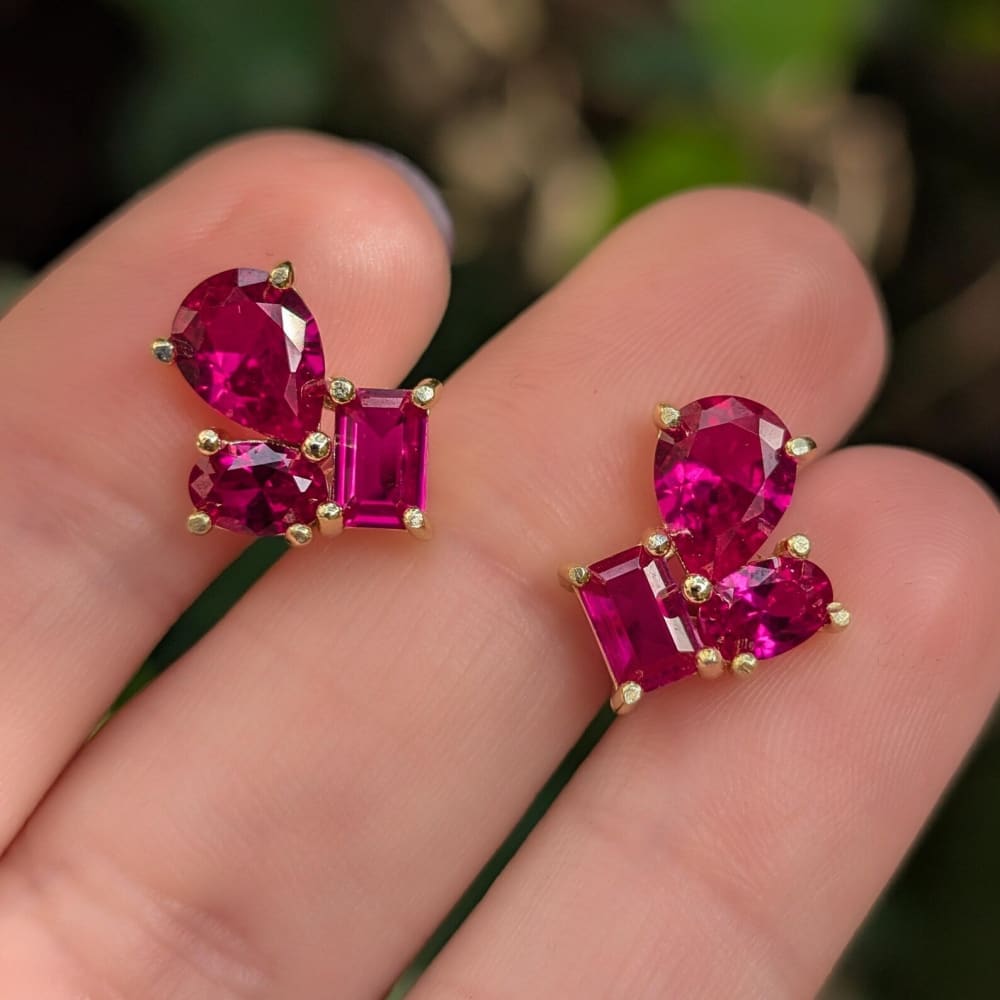 The Tulia - Ruby Cluster Studs