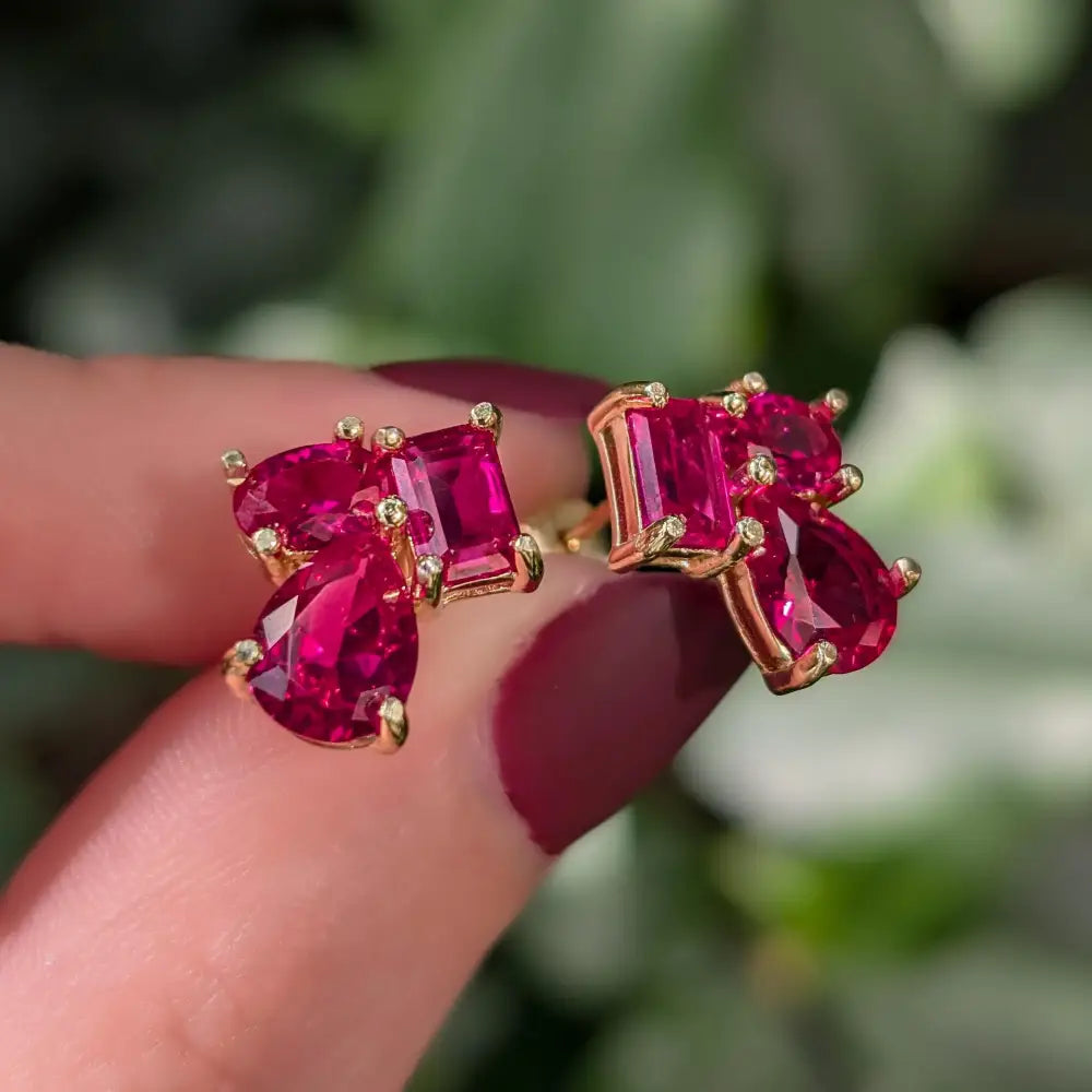 The Tulia - Ruby Cluster Studs