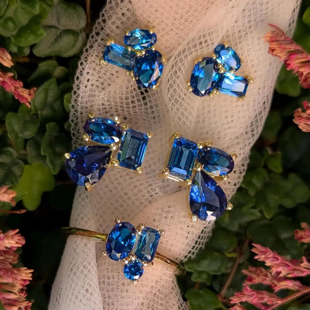 The Tulia - Sapphire Cluster Studs