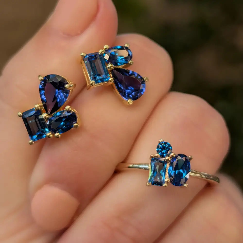 The Tulia - Sapphire Cluster Studs
