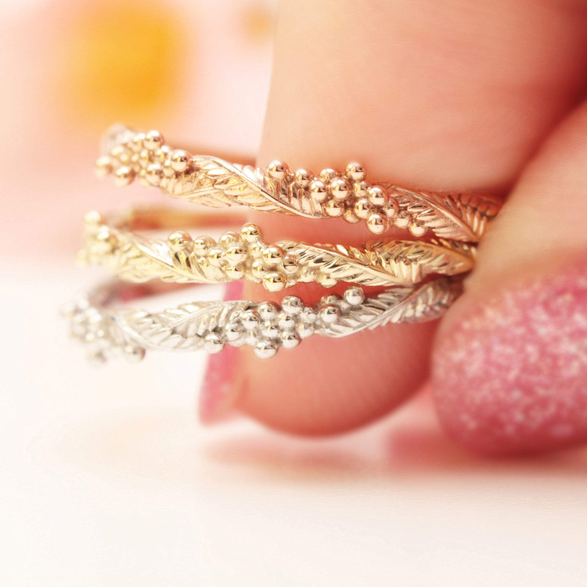 Wattle Leaf Wedding Ring