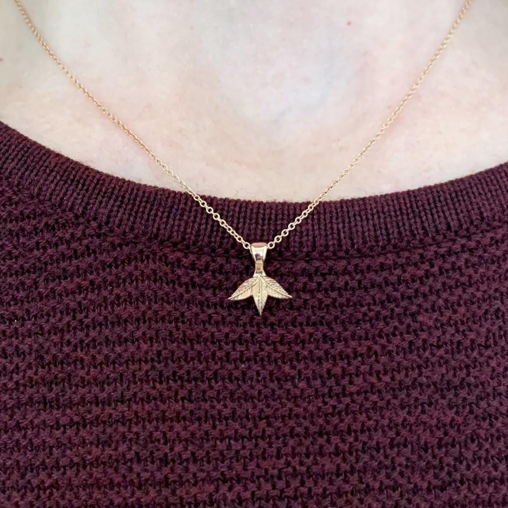 Gold Three Leaf Pendant