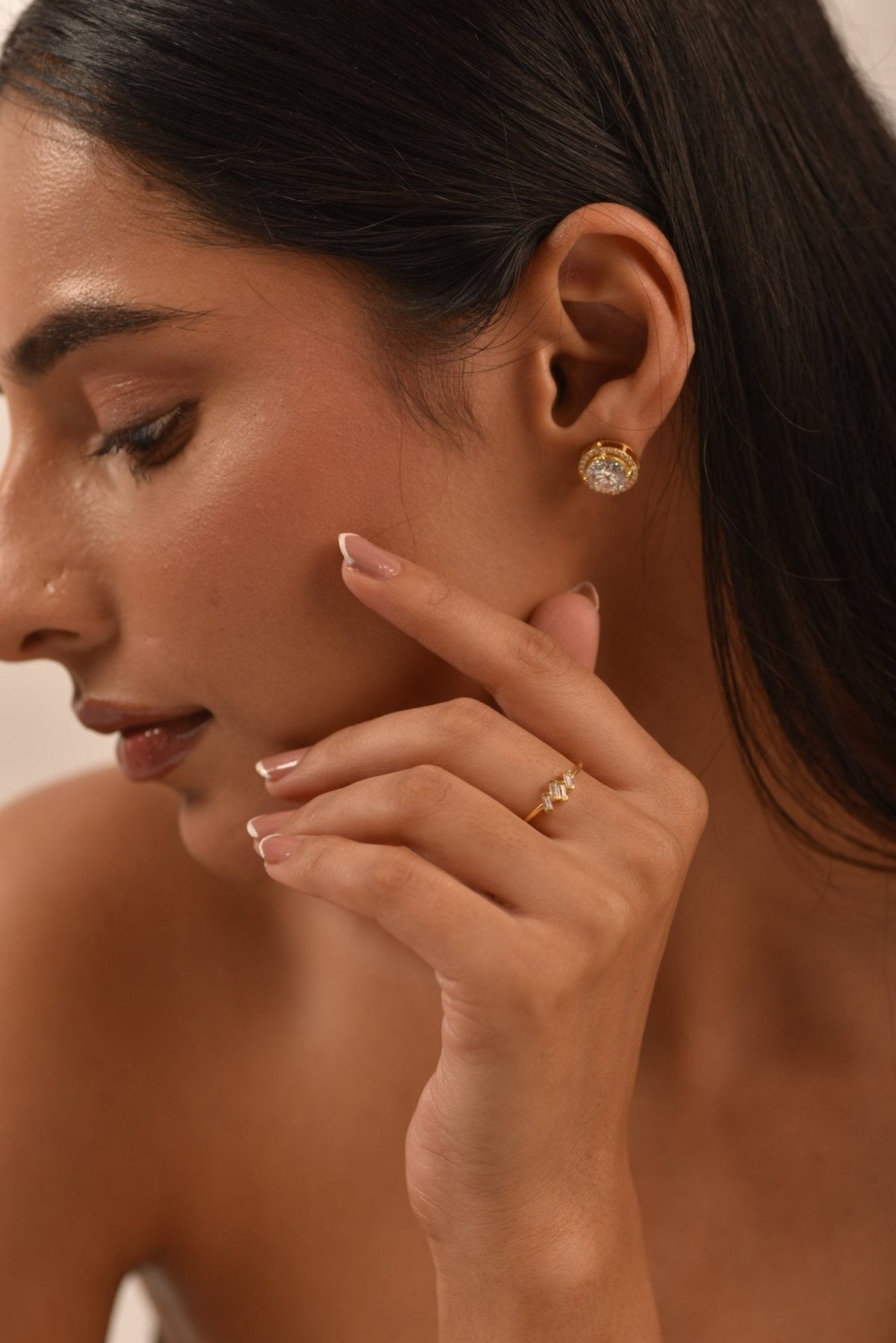 Tilted Baguette Diamond Ring