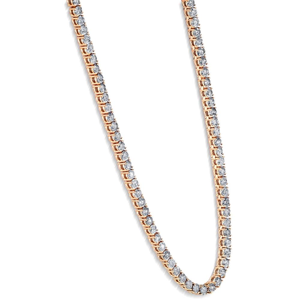 23Ct Diamond Tennis Necklace 14K Yellow Gold 18" Lab Grown