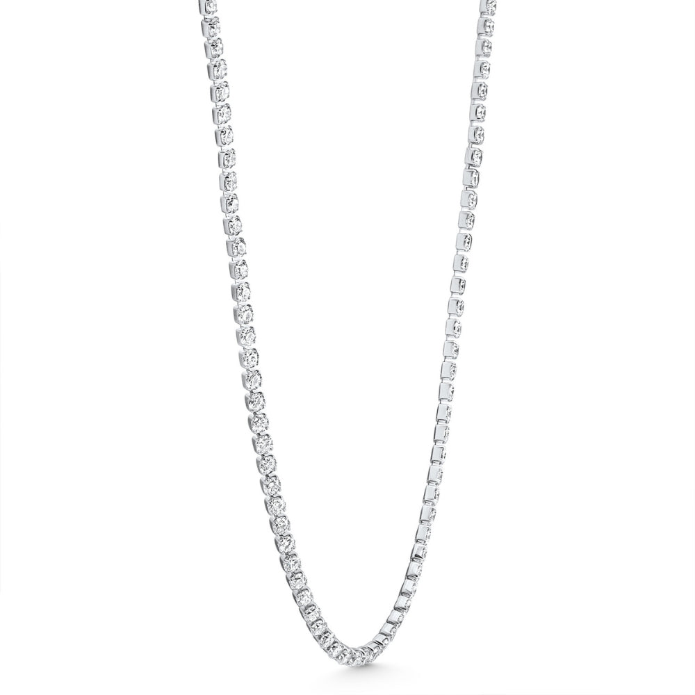 Platinum 8 3/4Ct Diamond Tennis Necklace Lab Grown 17"