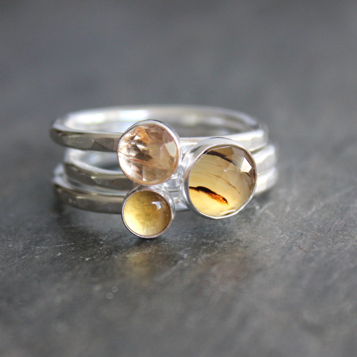 Sterling Silver Imperial Topaz Stacking Ring | November Birthstone | 23rd Anniversary