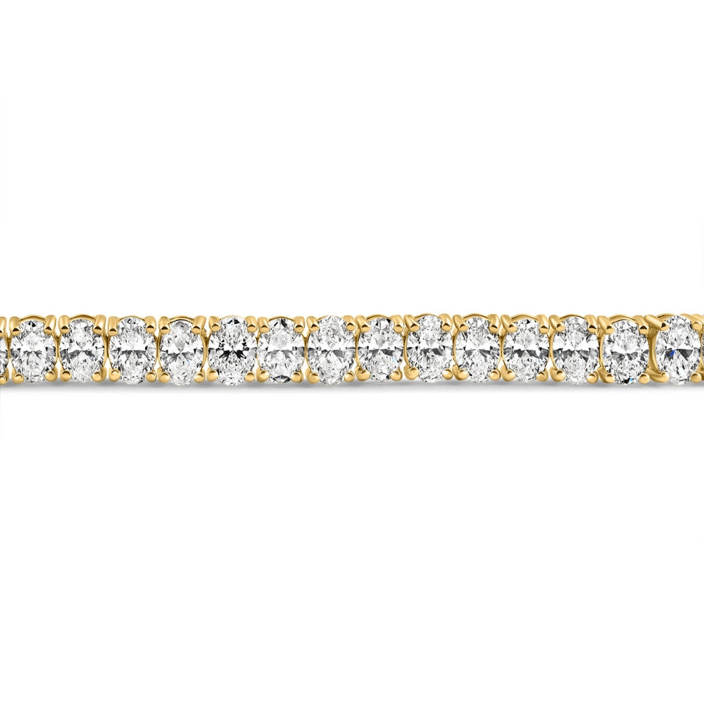 10Ct Oval Diamond Tennis Bracelet 14k Gold 7" Lab Grown