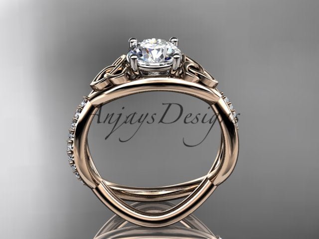 1 Carat Round Brilliant Lab Grown Diamond Celtic Trinity Knot Engagement Ring 4 Prong IGI Certified