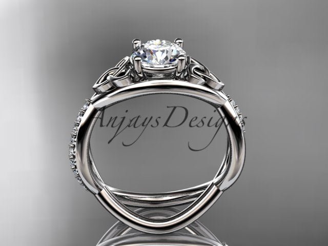 1 Carat Round Brilliant Lab Grown Diamond Celtic Trinity Knot Engagement Ring 4 Prong IGI Certified