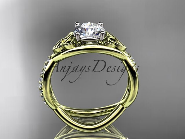 1 Carat Round Brilliant Lab Grown Diamond Celtic Trinity Knot Engagement Ring 4 Prong IGI Certified