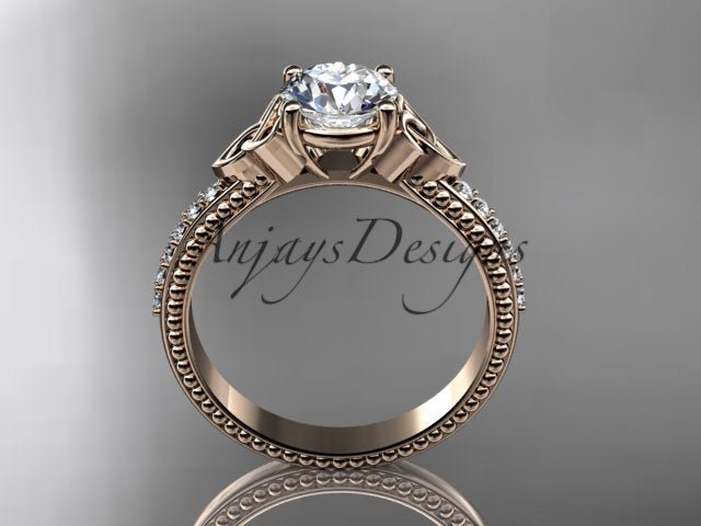 1 Carat D VS1 Round Brilliant Cut Lab Grown Diamond Celtic Engagement Ring Trinity Knot CVD Lab Created