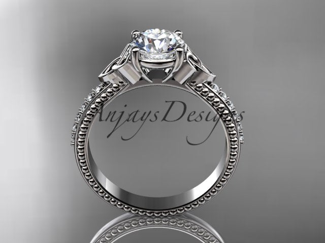 1 Carat D VS1 Round Brilliant Cut Lab Grown Diamond Celtic Engagement Ring Trinity Knot CVD Lab Created