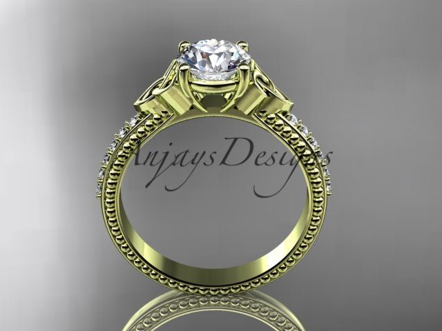 1 Carat D VS1 Round Brilliant Cut Lab Grown Diamond Celtic Engagement Ring Trinity Knot CVD Lab Created