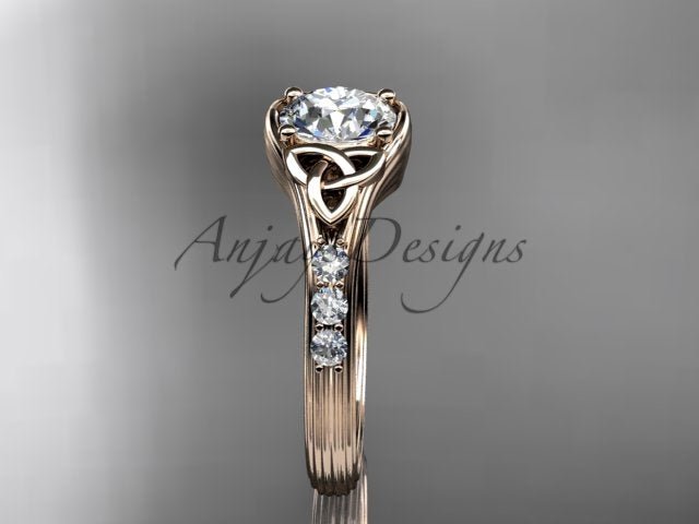 Celtic Knot Engagement Ring Trinity Knot Diamond Wedding Ring IGI Certified
