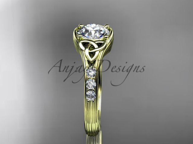 Celtic Knot Engagement Ring Trinity Knot Diamond Wedding Ring IGI Certified