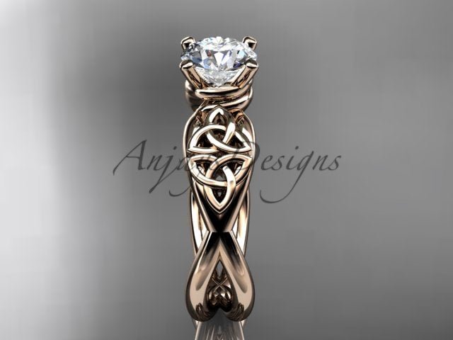 Celtic Engagement Ring Trinity Knot Ring Lab Grown Round Diamond Wedding Ring