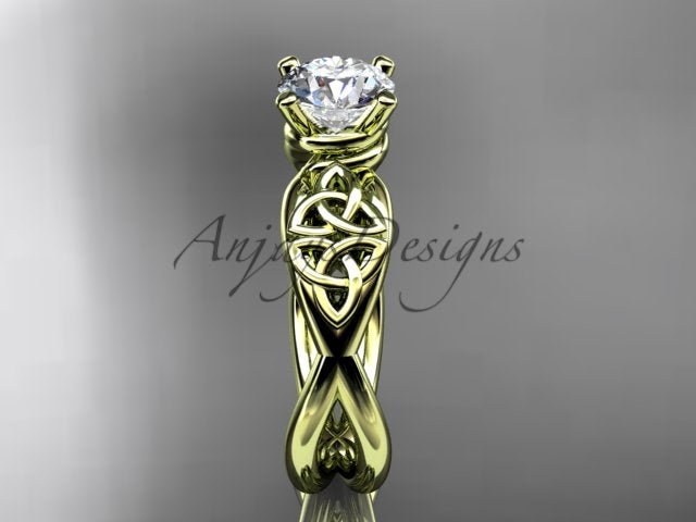 Celtic Engagement Ring Trinity Knot Ring Lab Grown Round Diamond Wedding Ring