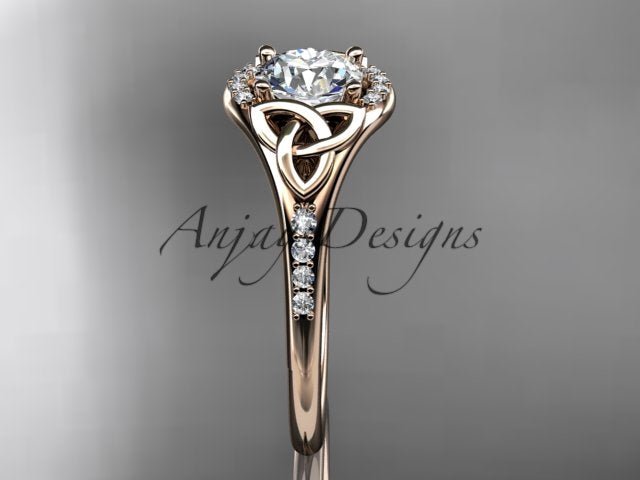 Celtic Engagement Ring 1 Carat Lab Grown Diamond Wedding Ring Anniversary Gift Trinity Knot Ring