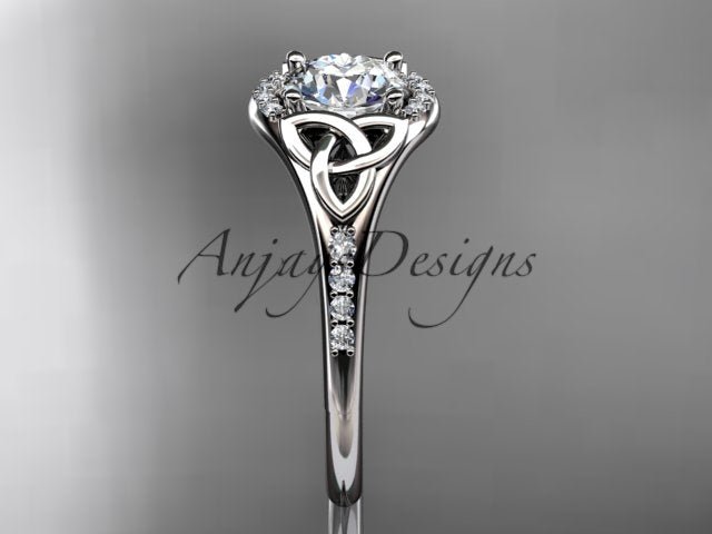 Celtic Engagement Ring 1 Carat Lab Grown Diamond Wedding Ring Anniversary Gift Trinity Knot Ring