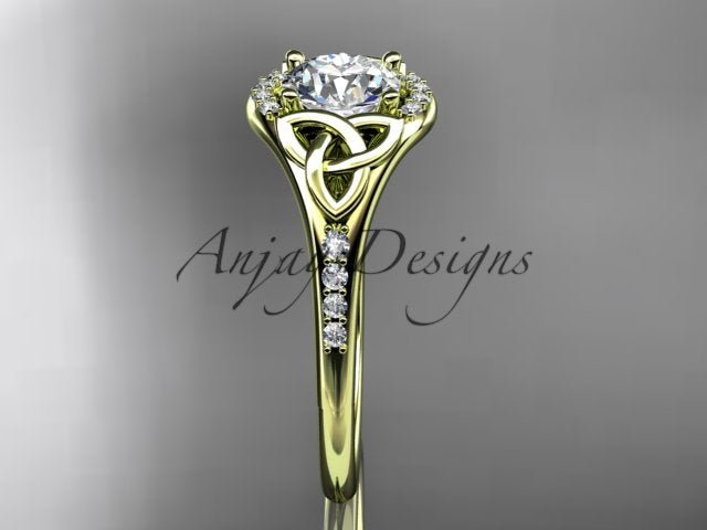 Celtic Engagement Ring 1 Carat Lab Grown Diamond Wedding Ring Anniversary Gift Trinity Knot Ring