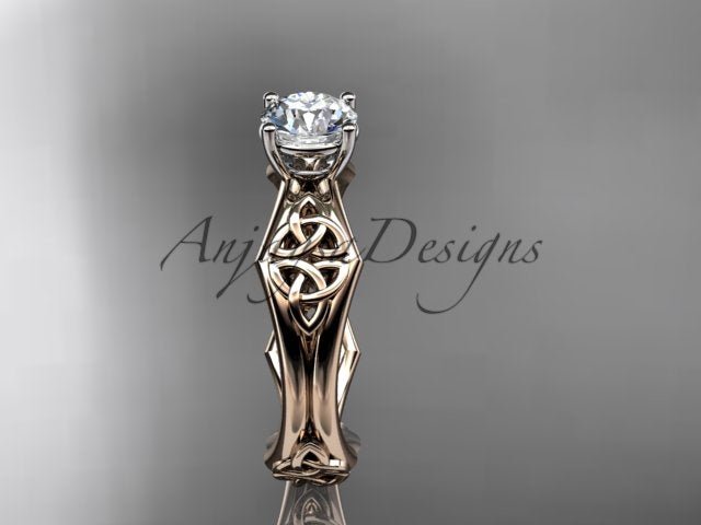 Celtic Engagement Ring 1 Carat Round Brilliant Lab Grown Diamond Trinity Knot Wedding Ring Triquetra Diamond Ring