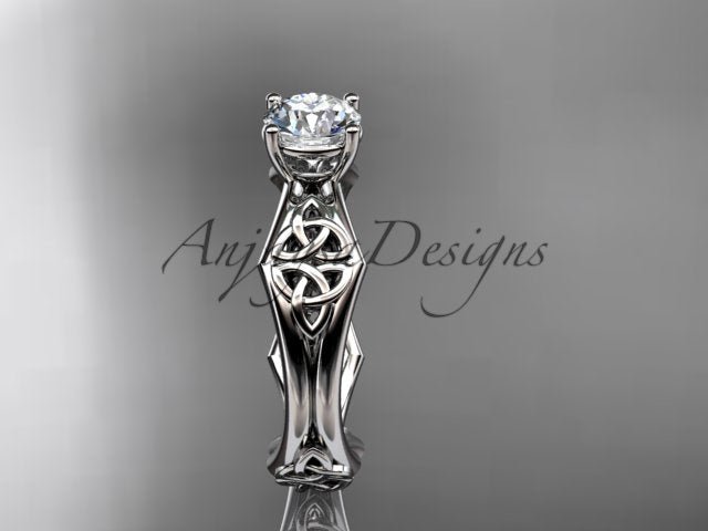 Celtic Engagement Ring 1 Carat Round Brilliant Lab Grown Diamond Trinity Knot Wedding Ring Triquetra Diamond Ring