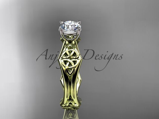 Celtic Engagement Ring 1 Carat Round Brilliant Lab Grown Diamond Trinity Knot Wedding Ring Triquetra Diamond Ring